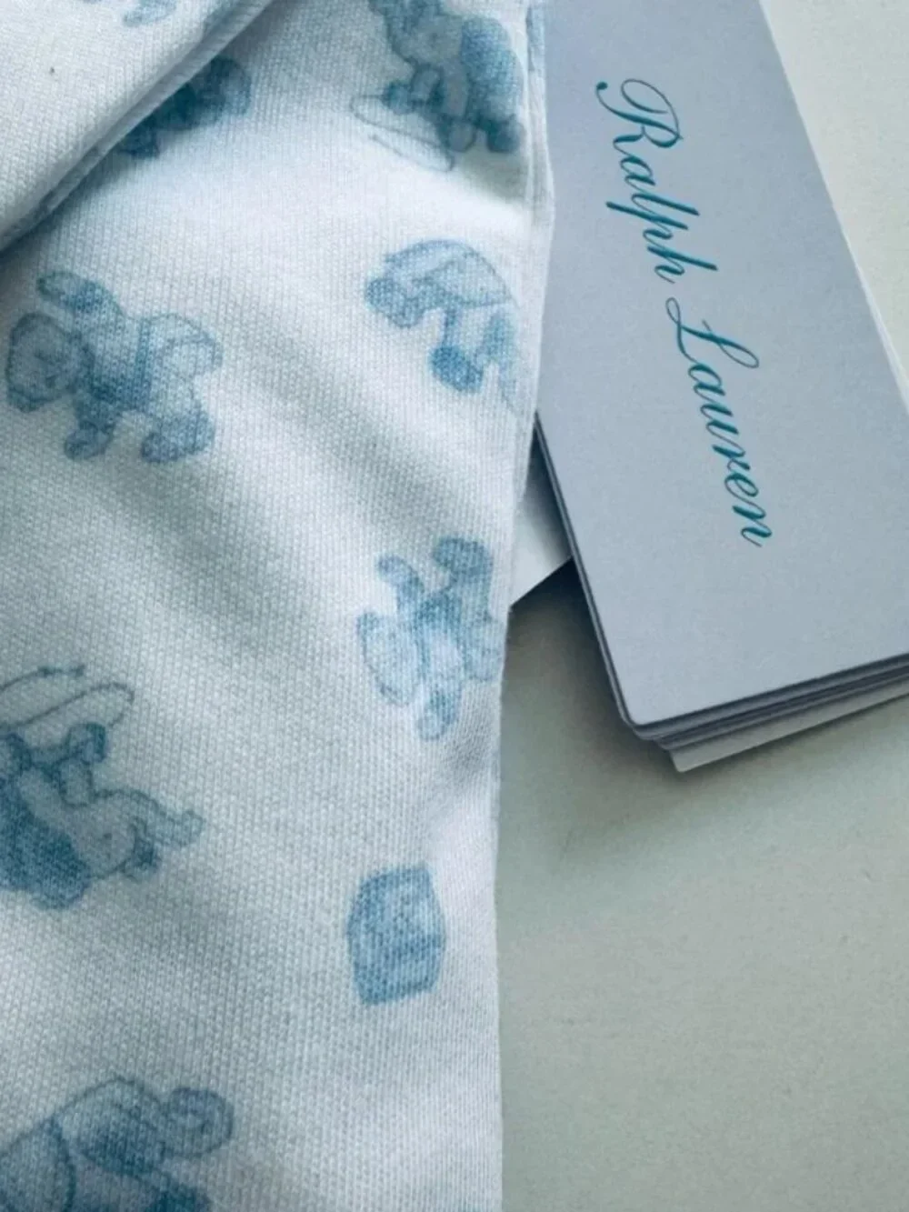 New Ralph Lauren Baby 6-Piece Interlock 100% Cotton 6-9M Blue Multi Knit Set NWT